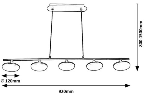 Rabalux 72240 - LED Luster na lanku MADI 5xLED/4W/230V 3000K