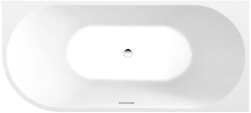 Aqualine Aqualine, TIBERA R rohová stojaca vaňa 170x80cm, biela, E1015
