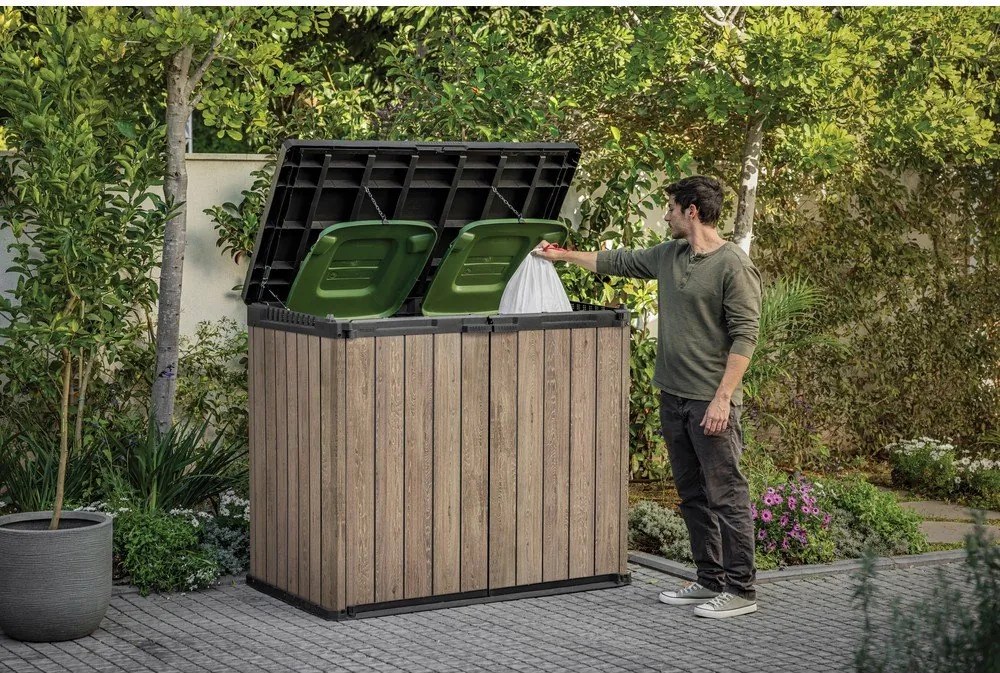 Hnedý plastový záhradný úložný box Deco – Keter