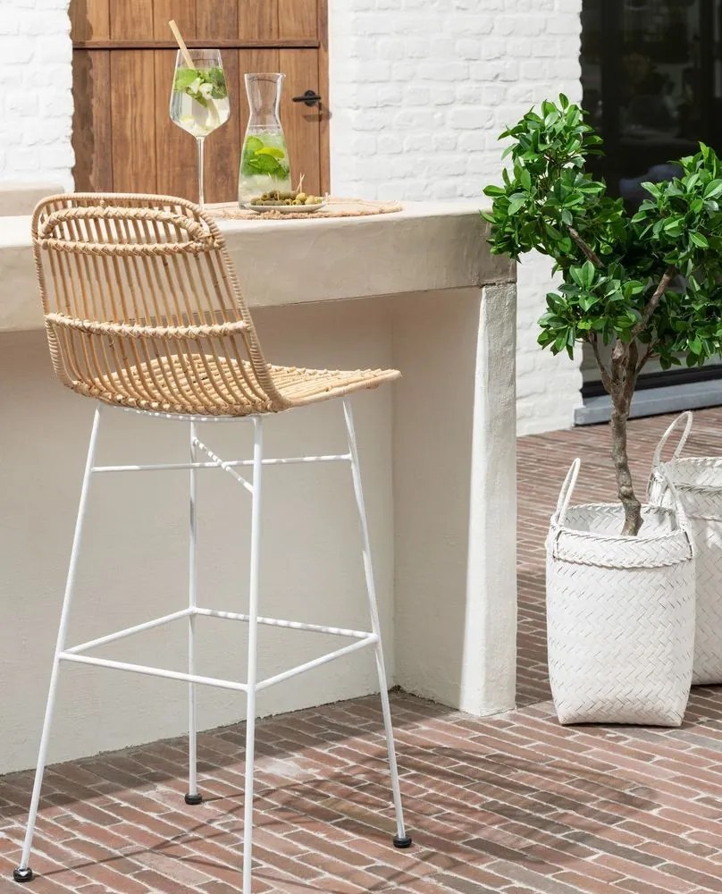 Prírodná ratanová barová stolička Emmi Rattan Natural - 47*42*92cm