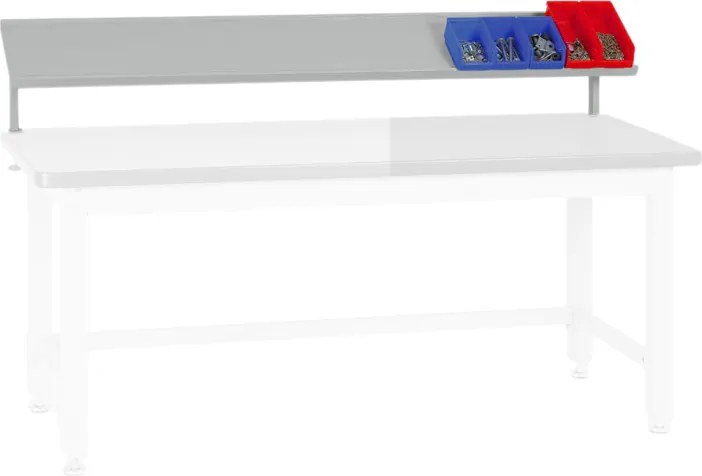Prídavná kovová polica na náradie pre stoly G4, nosnosť 20 kg, 1500 x 270 x 300 mm