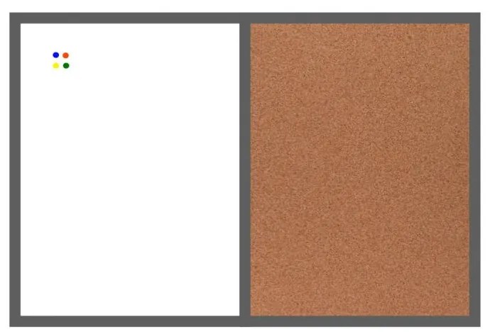 Toptabule.sk KMTDR Kombinovaná tabuľa biela v drevenom ráme + 6 farieb rámu 120x90cm /