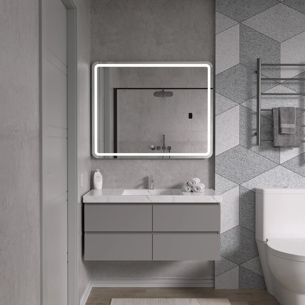 Erga Isabella, LED zrkadlo 100x80cm, 2760 lm, 6500K, predné/zadné osvetlenie, ERG-V01-129-1080-00