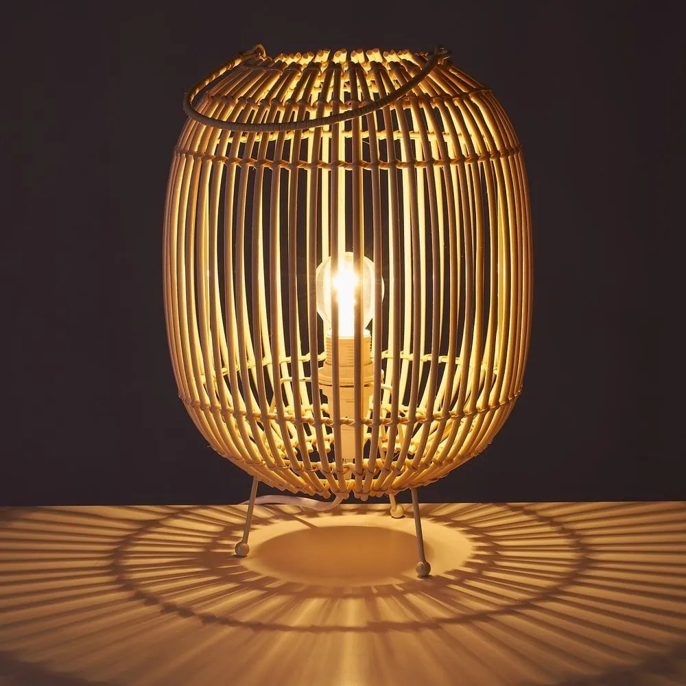 Ratanová stolová lampa v prírodnej farbe s ratanovým tienidlom (výška 30,5 cm) Natural Way – Casa Selección