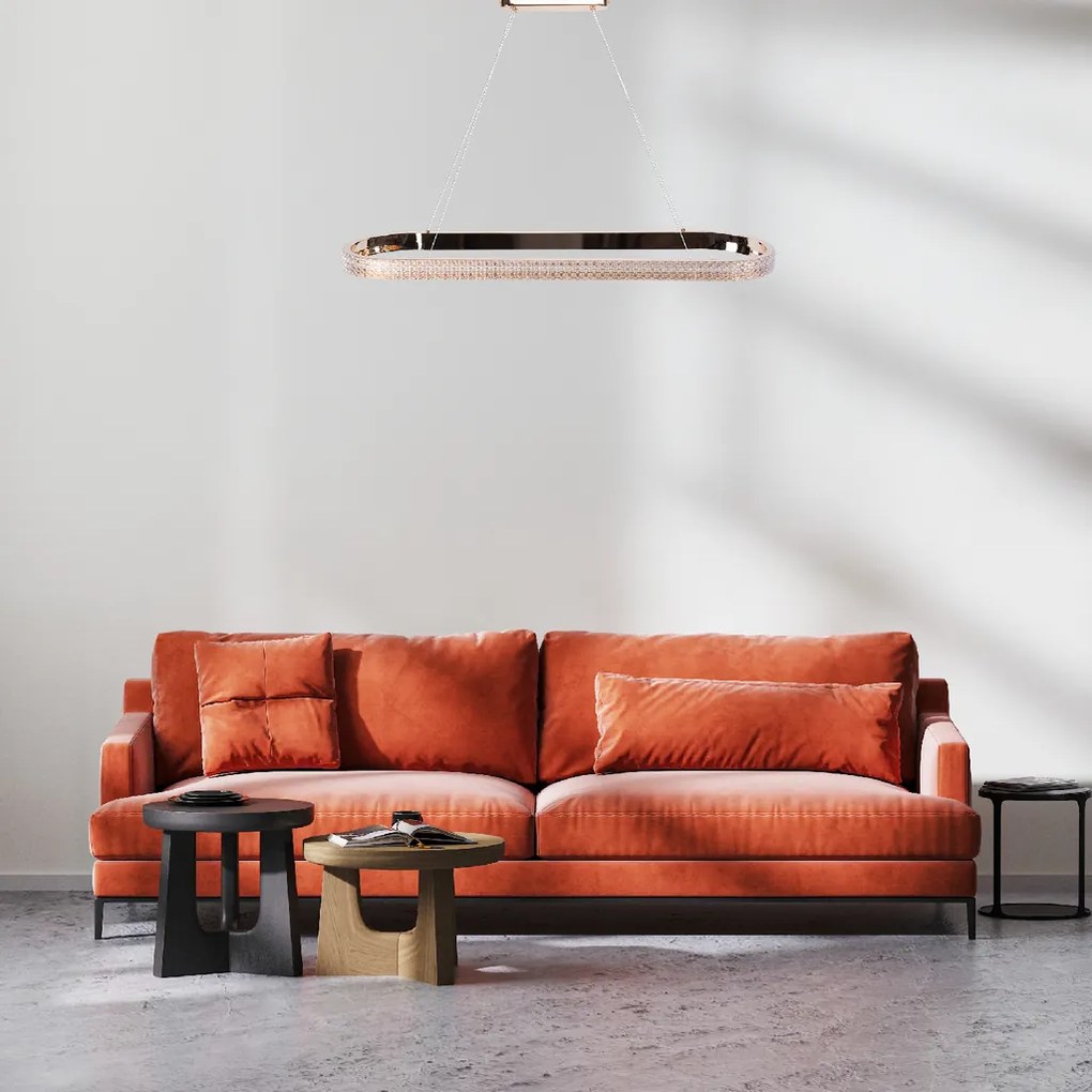 Toolight Toolight, LED závesné svietidlo 90cm APP1751-CP, zlatá lesklá, OSW-06065