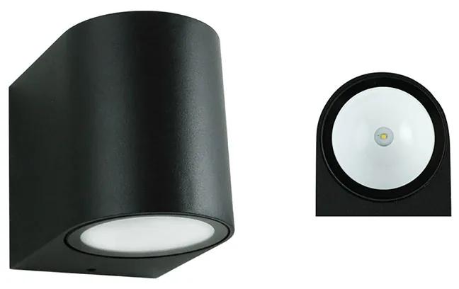 McLED Vonkajšie LED nástenné osvetlenie REVOS R, 3W, denná biela, IP65, čierne