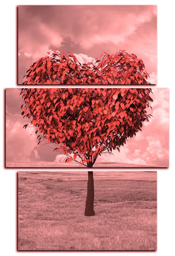 Obraz na plátne -  Srdce v tvare stromu- obdĺžnik 7106QC (120x80 cm)