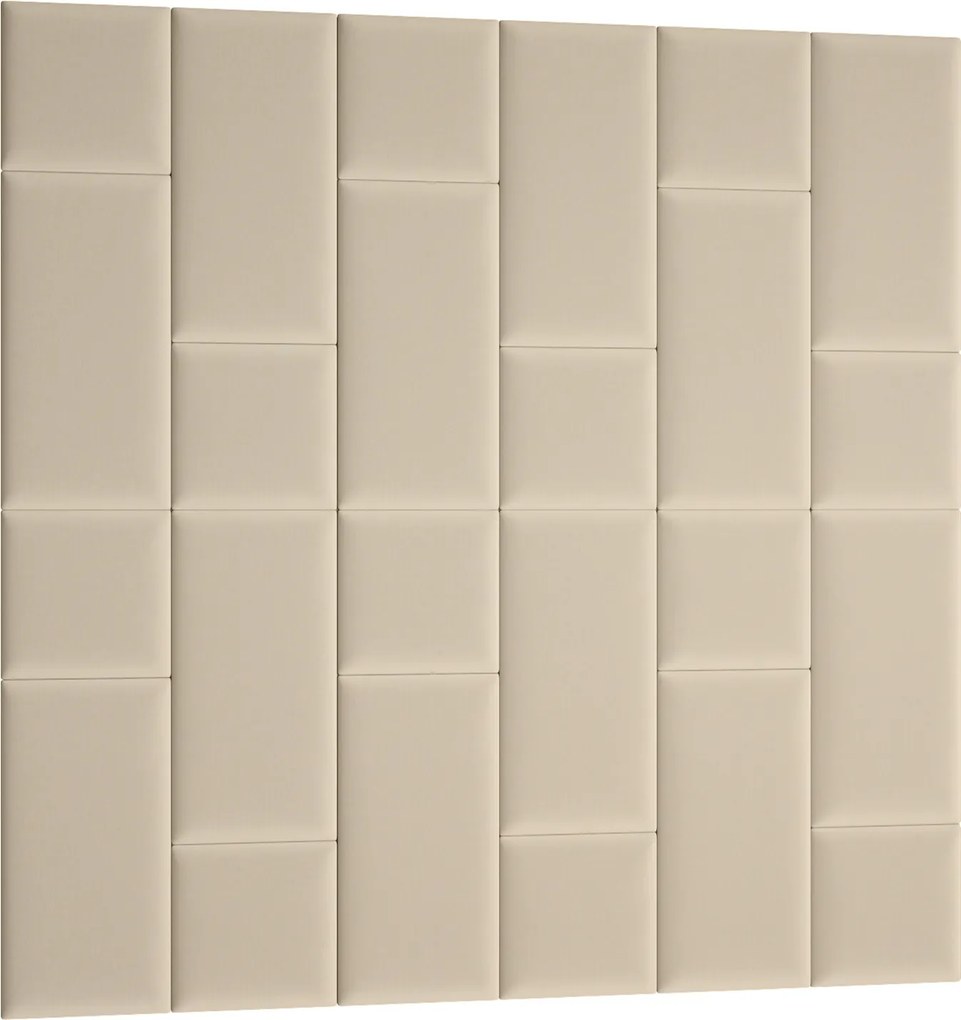 Set 24 čalúnených panelov Quadra 180x180 cm (béžová). Akcia -14%. Vlastná spoľahlivá doprava až k Vám domov. 1051994