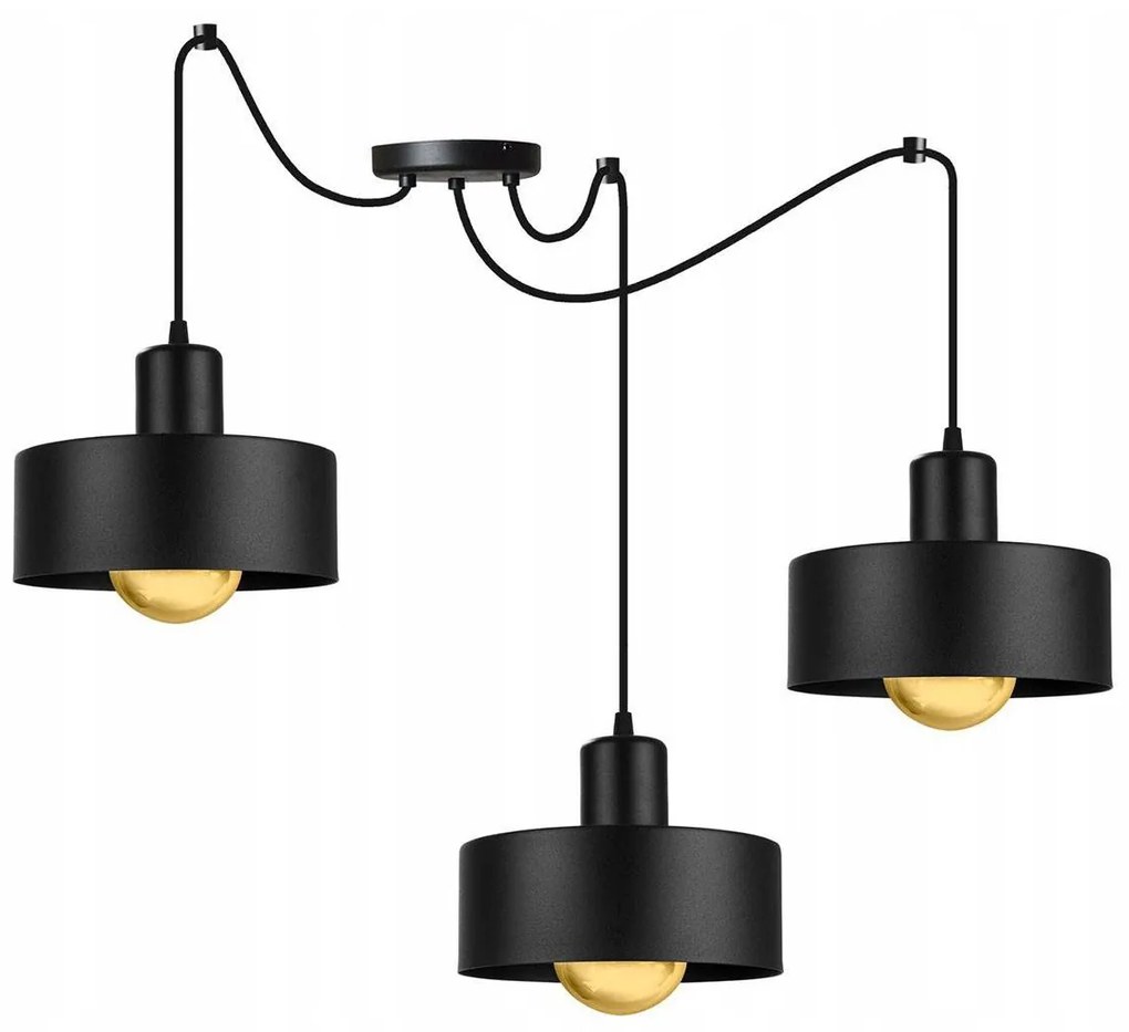 Závesné svietidlo Barcelona Spider, 3x kovové tienidlo (výber z 2 farieb)