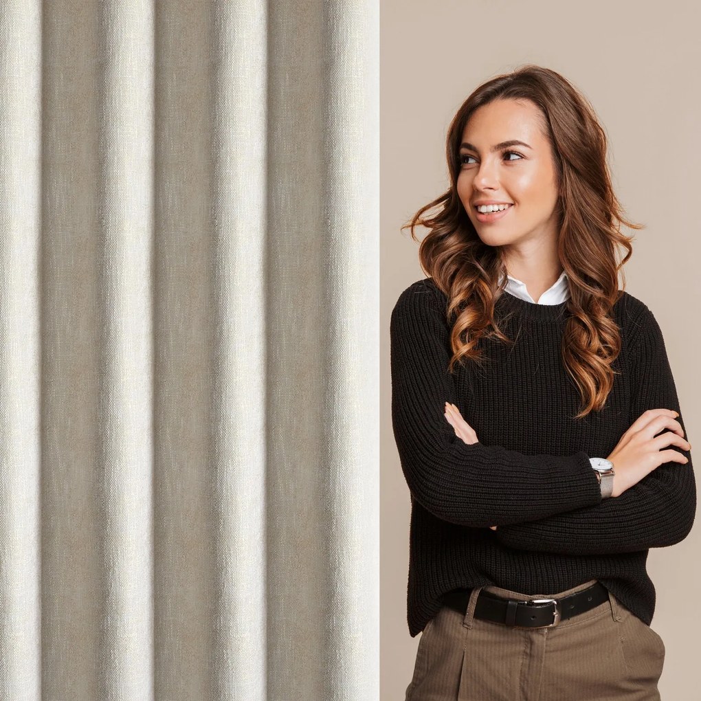 ZATEMŇOVACÍ ZÁVES NA KRÚŽKOCH BITSY 140X250 CM ŠAMPANSKÁ