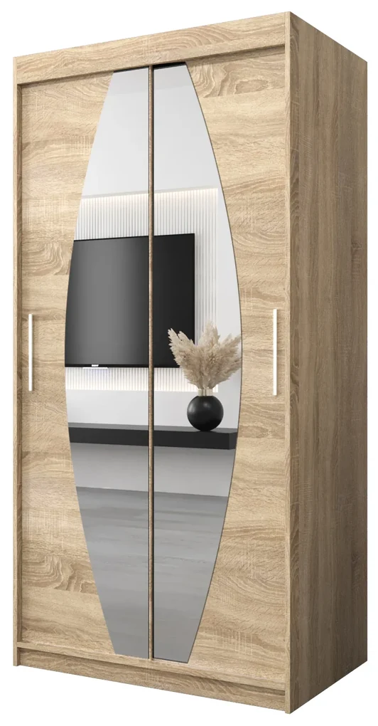 Šatníková skriňa 100 cm Eclipse (dub sonoma + dub sonoma). Akcia -6%. Vlastná spoľahlivá doprava až k Vám domov. 1063384