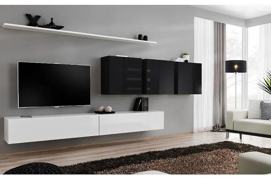 Obývacia stena Switch VII Biely/Čierna