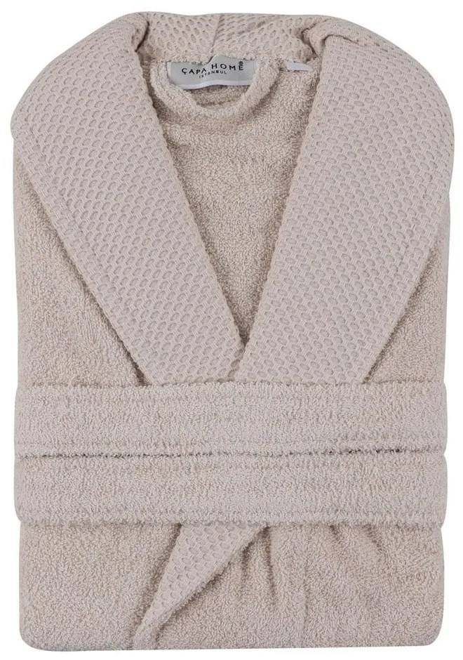 Béžový bavlnený župan veľkosť L Cappa – Foutastic