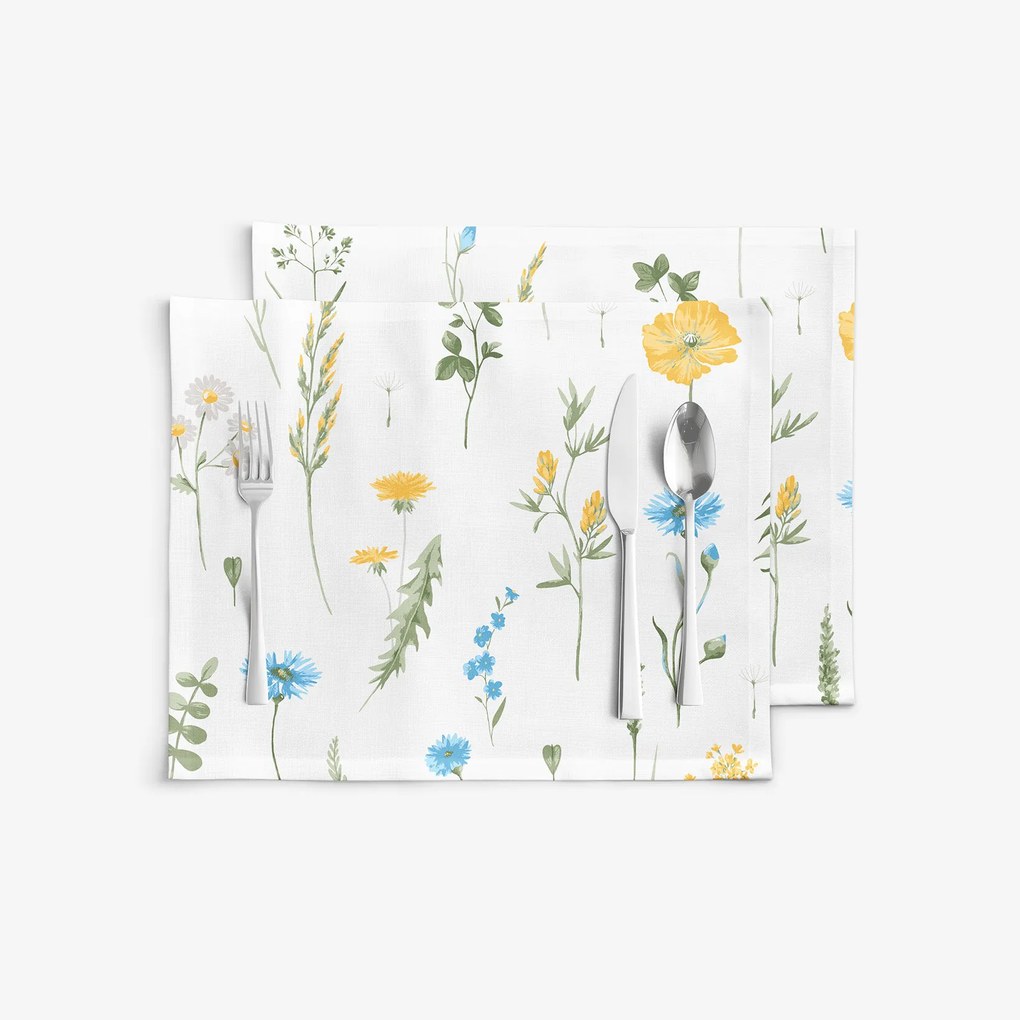 Goldea prestieranie na stôl 100% bavlnené plátno - slovenská lúka - sada 2ks 30 x 40 cm