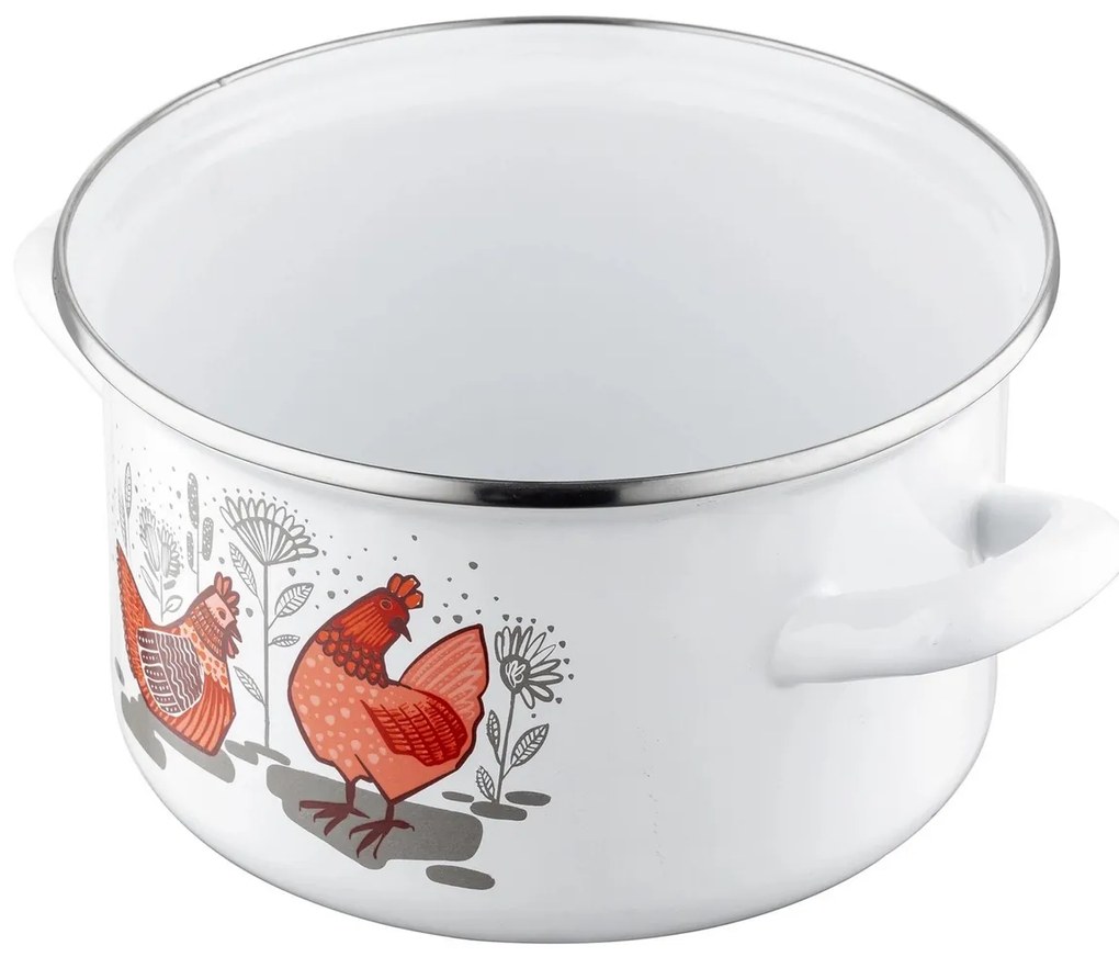 Emalia Pleszew Smaltovaný hrniec s pokrievkou Rubinka, 18 cm, 2,6 l, pr. 18 cm