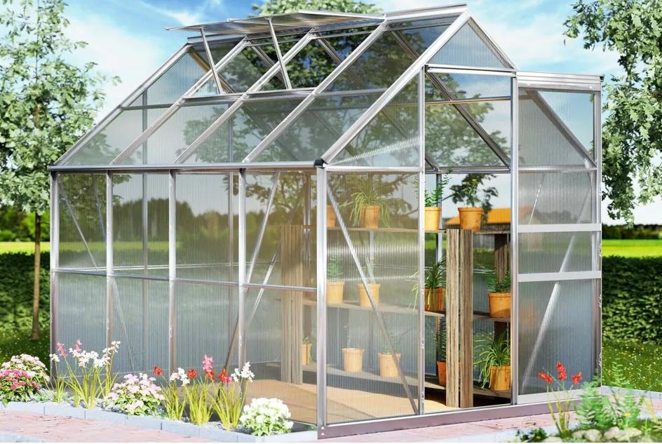 Záhradný skleník - 250 x 190 x 195 - objem 7,6 m³ + základňa