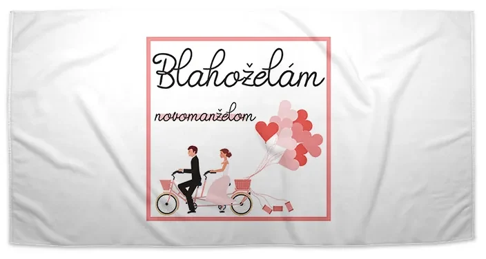 Sablio Uterák Blahoželám novomanželom - 30x50 cm