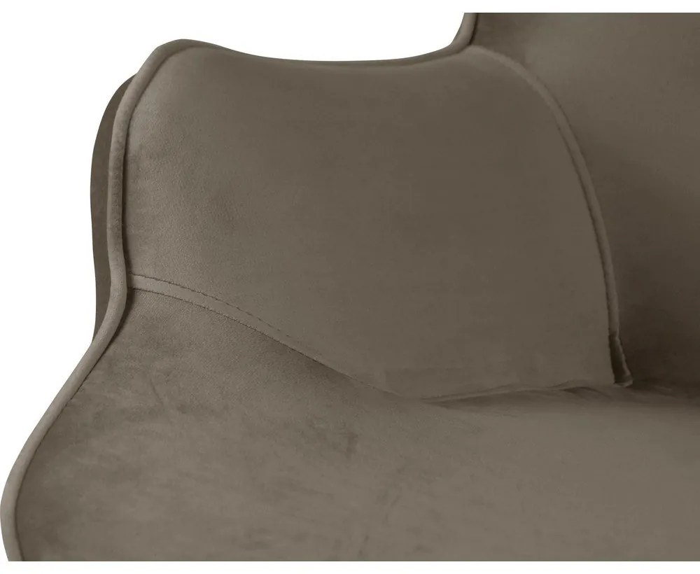 Svetlohnedé zamatové kreslo Niko – Ropez