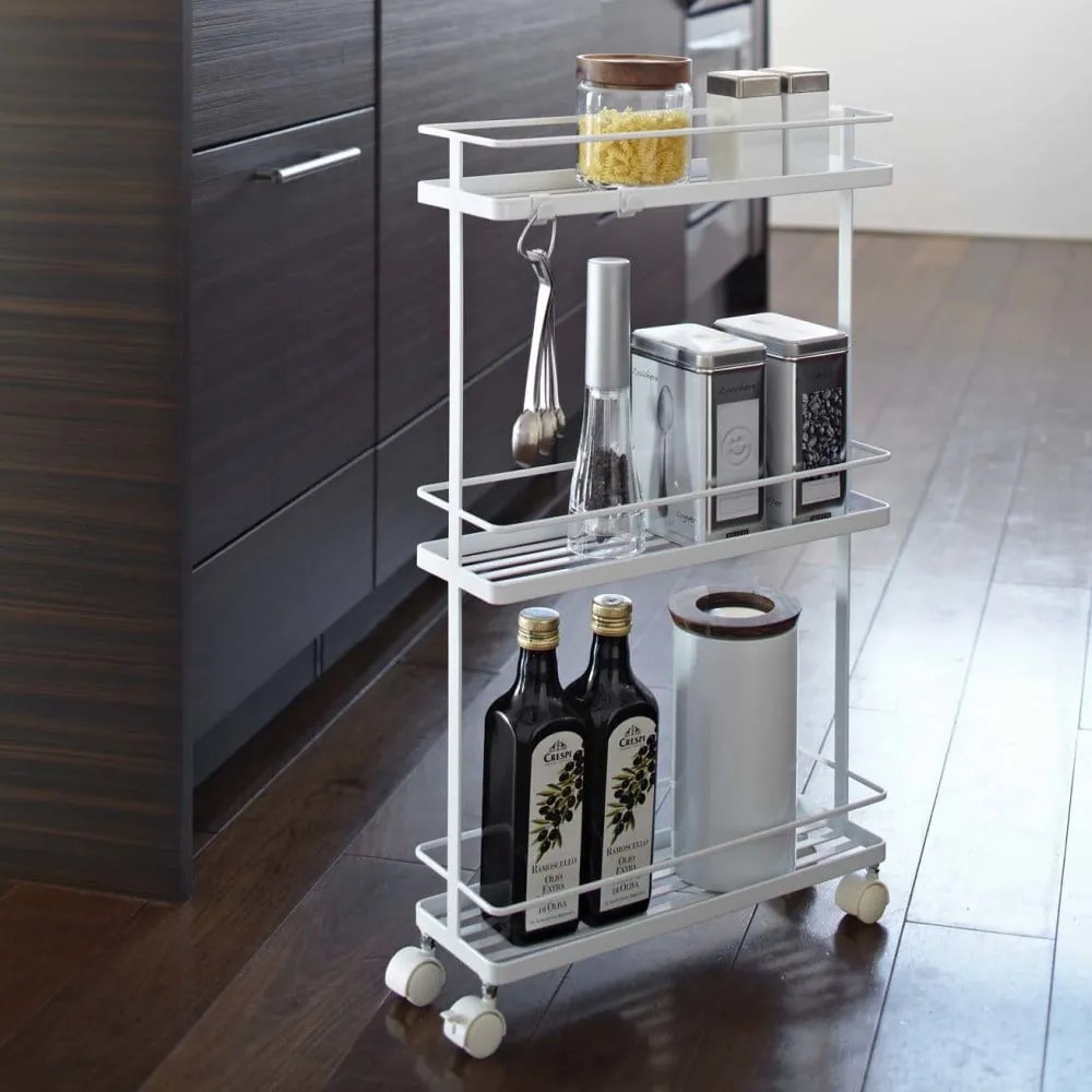 Biely kovový pojazdný regál 38x66 cm Tower – YAMAZAKI