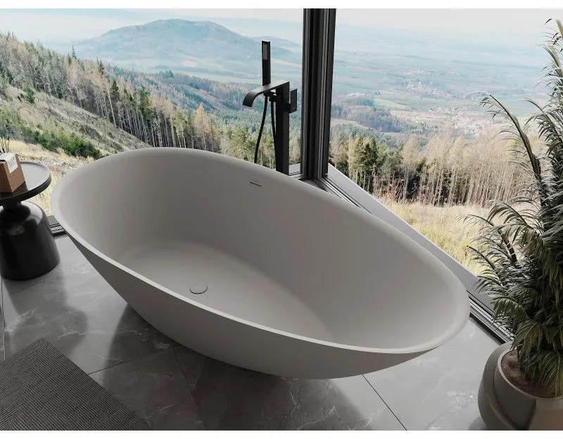 Mexen Milano, voľne stojaca vaňa z konglomerátu 170 x 86 cm, betónová matná, 57301708561