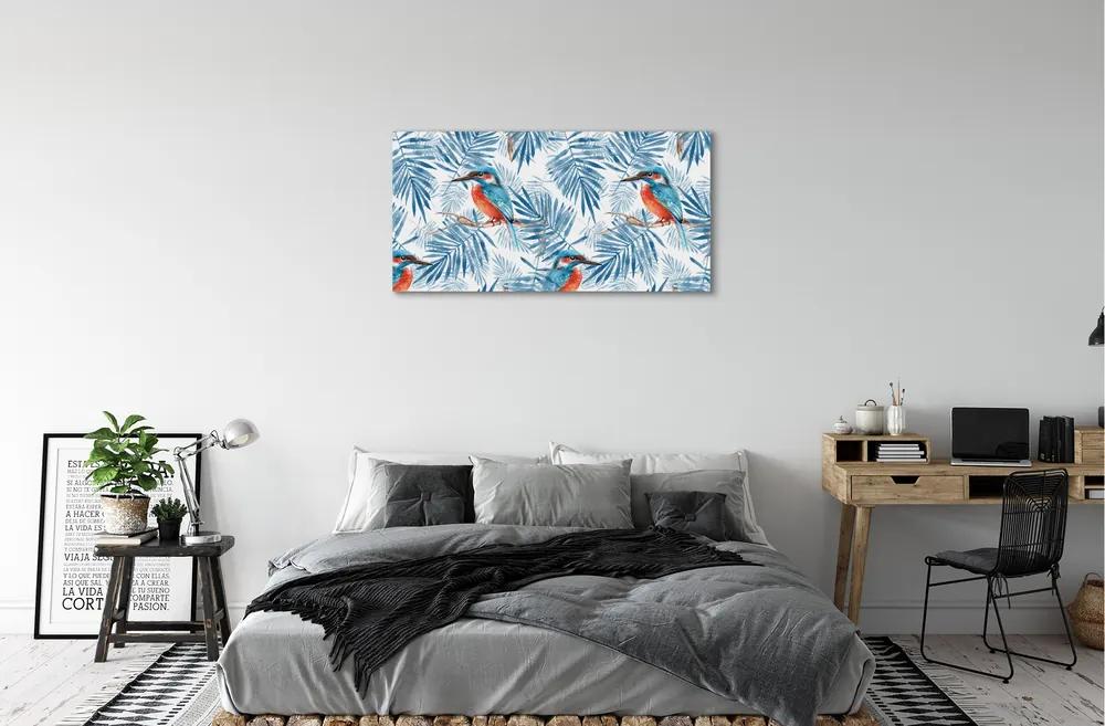 Obraz na plátne Maľované vták na vetve 120x60 cm