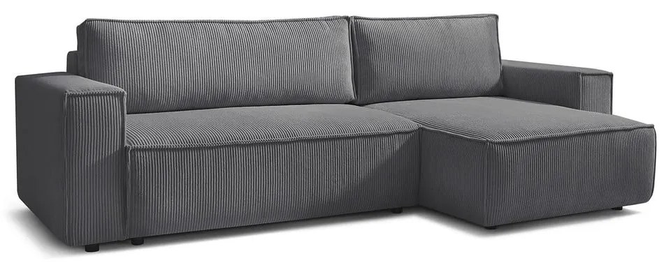 Tmavosivá menčestrová rozkladacia rohová variabilná pohovka Nihad – Bobochic Paris