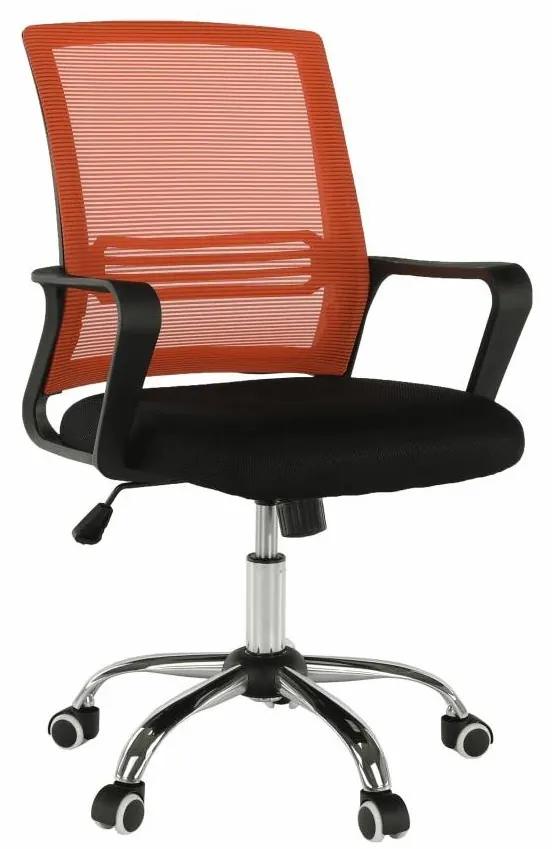 Tempo Kondela Kancelárska stolička, sieťovina oranžová/látka čierna, APOLO NEW
