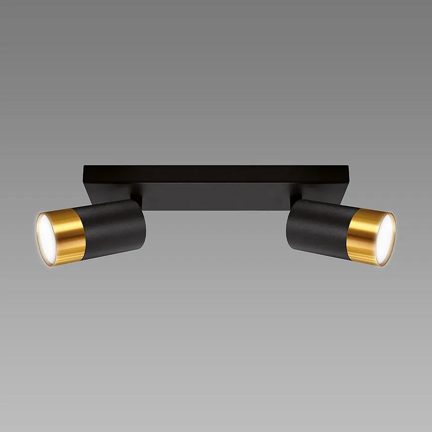 Stropné bodové svietidlo PUZON SPT GU10 2L BLACK/GOLD 04125 LS2