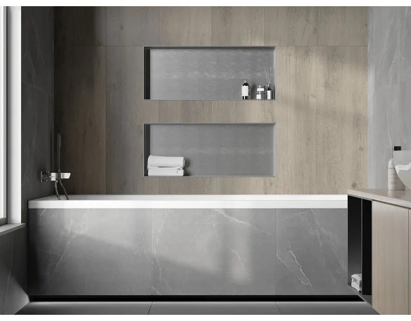 Mexen X-Wall-NR, polička na zapustenie pod obklad bez goliera 75 x 30 cm, oceľová, 1911753010