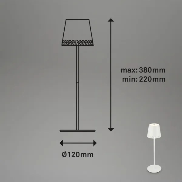 Brilo - LED nabíjateľná dotyková stolná lampa KIKI LED/2,6W/5V IP44 2600 mAh biela