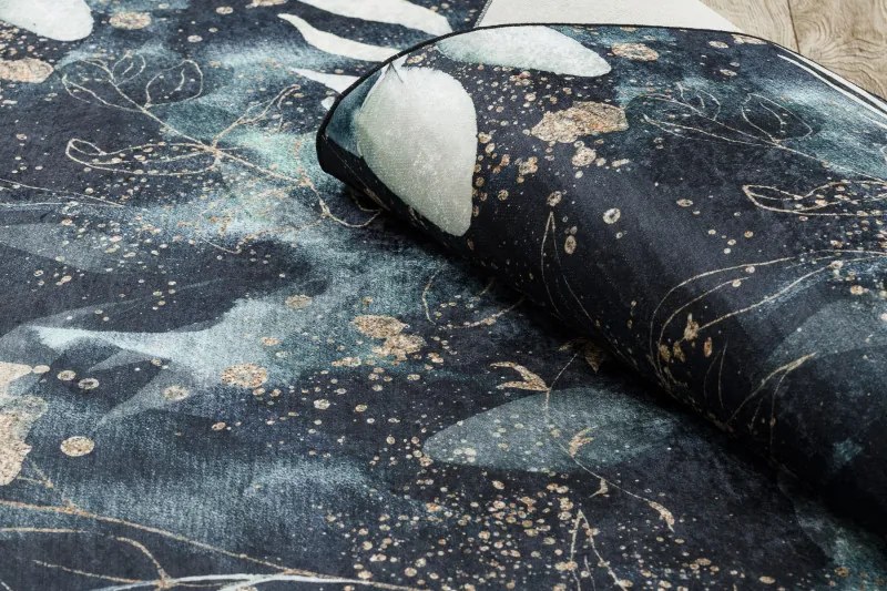 Dywany Łuszczów, Kusový koberec ANDRE Leaves 1336, 160x220, modrá, chodba / predsieň