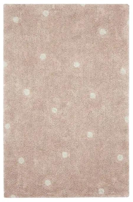 Prateľný koberec dots 150 x 100 cm ružový MUZZA