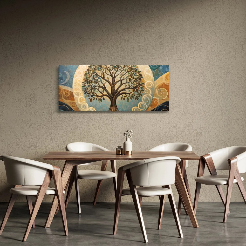 Obraz – Strom života a špirály (120x50 cm)