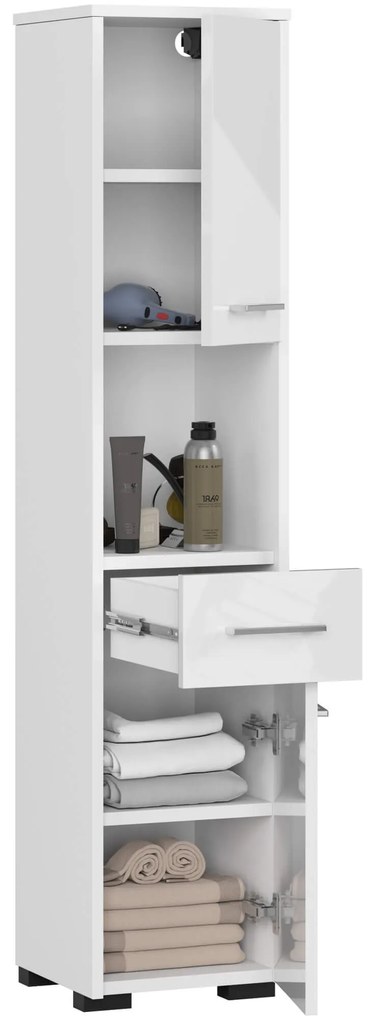 Kúpeľňová skrinka Fin II 30 cm biela lesk