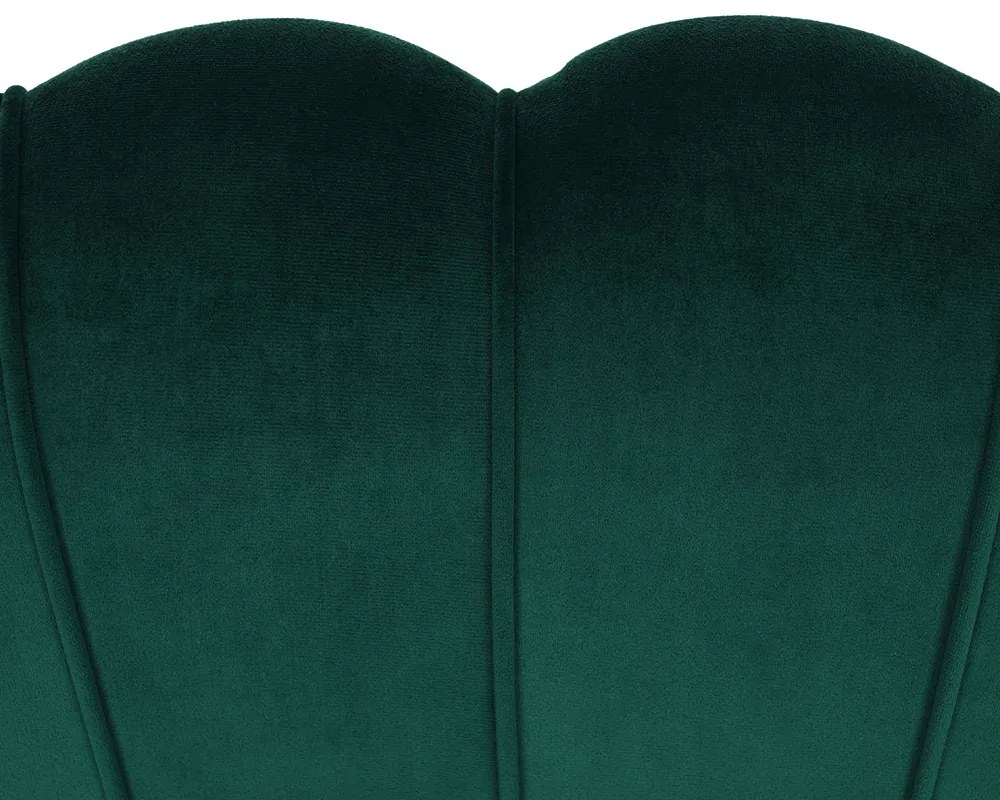 Lavica v štýle Art-deco, smaragdová Velvet látka/gold chróm-zlatý, NOBLIN