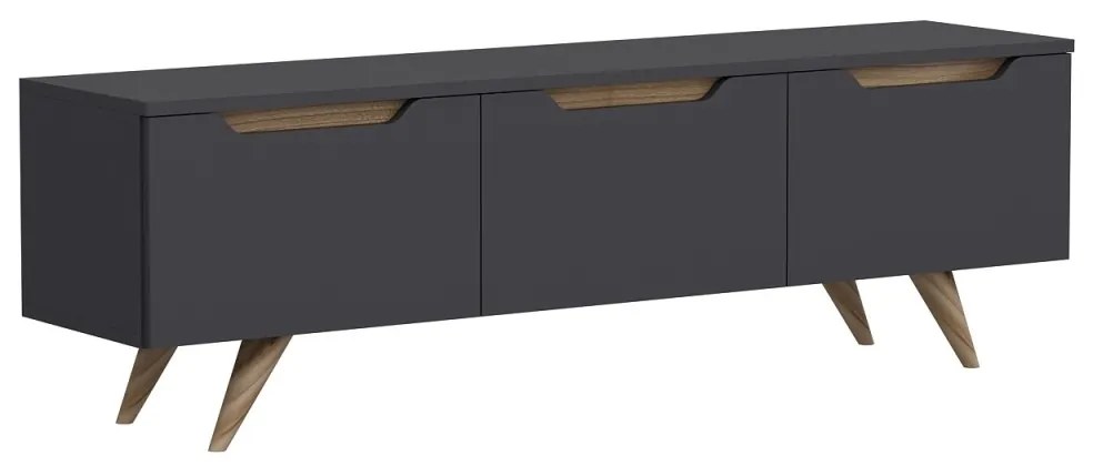 TV skrinka PRAG 150 cm antracitová/dub