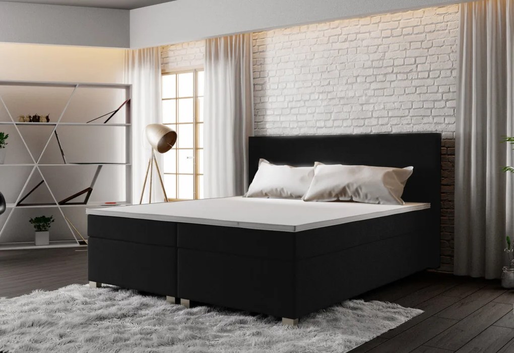 Čalúnená postel Boxspring ISLAND + matrac + rošt - cosmic800 / 140x200 / bez vrchného matraca