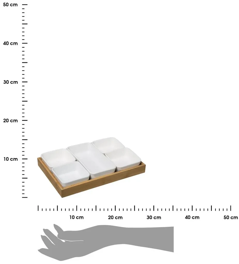 Keramická servírovacia miska Serv 28x19 cm sada 5ks