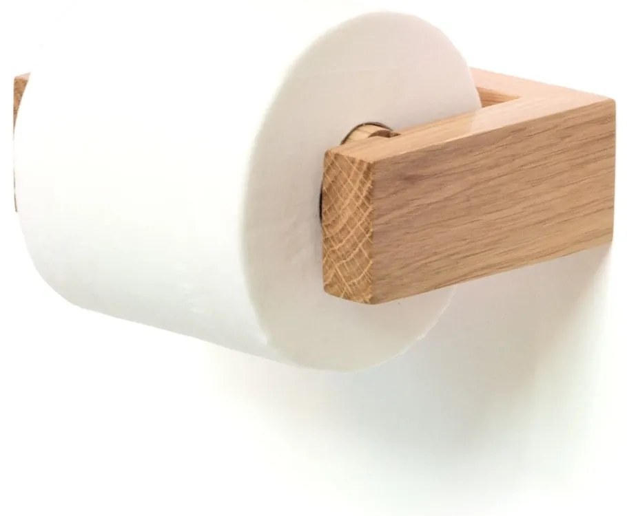 Nástenný držiak na toaletný papier z dubového dreva Wireworks Mezza