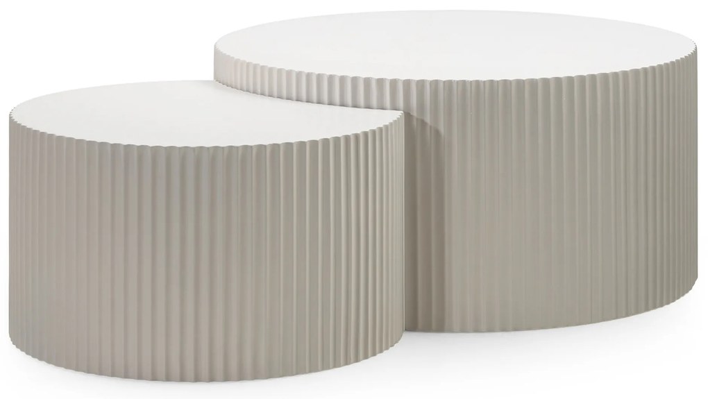 Sada dvoch konferenčných stolíkov Belmonte šedo-béžová