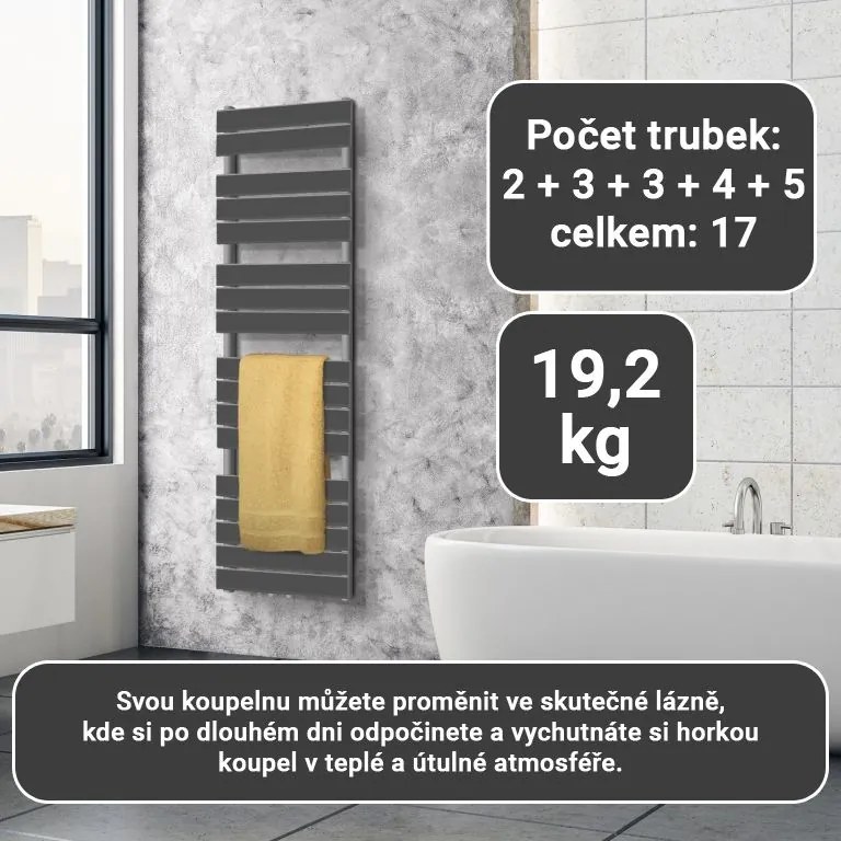 Aquamarin vertikálny kúpeľňový radiátor JG80509