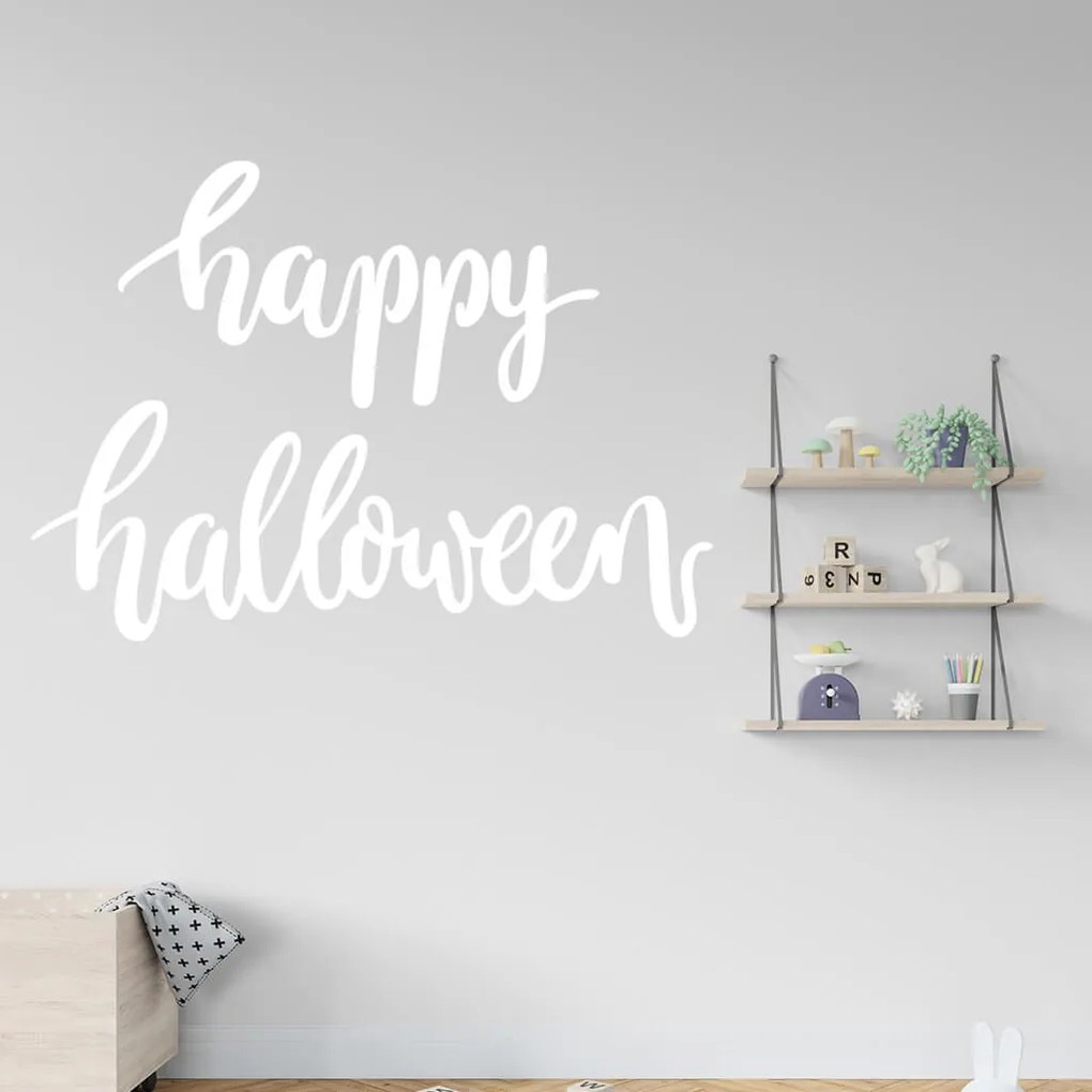 Veselá Stena Samolepka Happy Halloween Farba: hnědá, Veľkosť: 80 x 57 cm