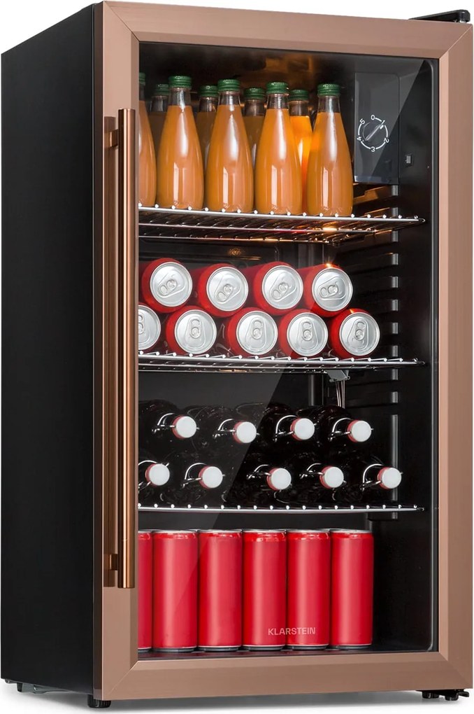 Klarstein Beersafe XXL, chladnička, 80 l, 3 police, energet. trieda E, panoramatické sklenené dvierka