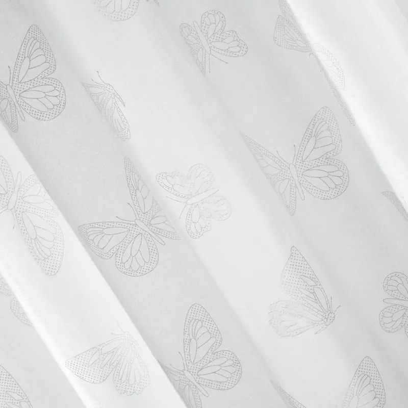 EUROFIRANY Jemný vzdušný záves zdobený potlačou 140 cm x 250 cm biela 100 % polyester