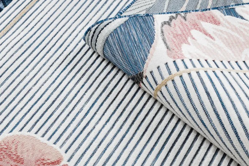 Kusový koberec Botanic 65240 Flamingo navy – na von aj na doma, 117x170, modrá, chodba / predsieň, Dywany Łuszczów