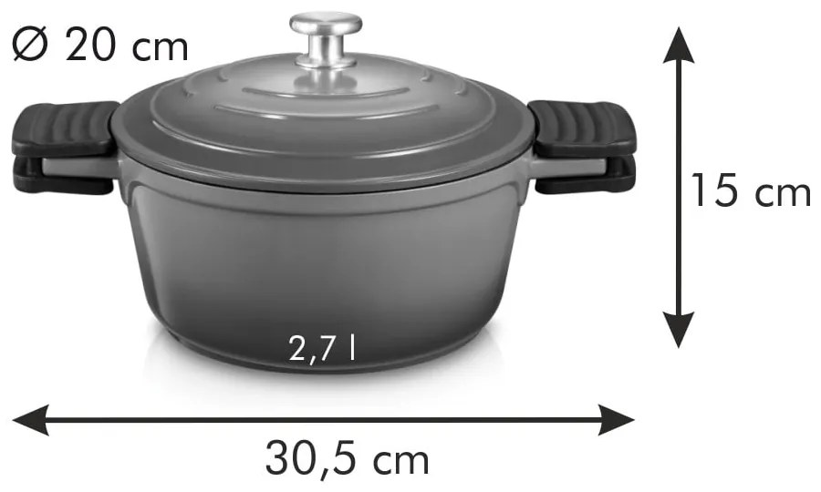 Hrniec s pokrievkou s nepriľnavým povrchom na indukciu 2.7 l Bordeaux – Tescoma