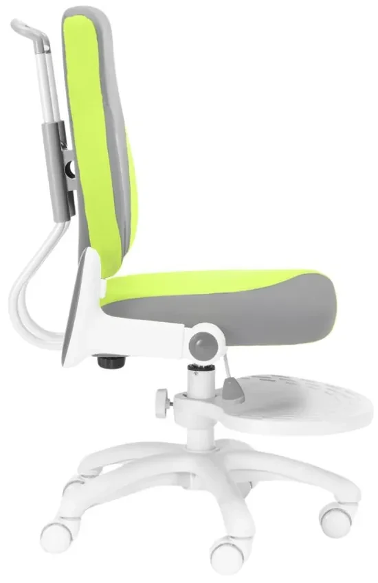 Detská rastúca stolička Neoseat KINDER WHITE PLUS — látka, šedá / zelená