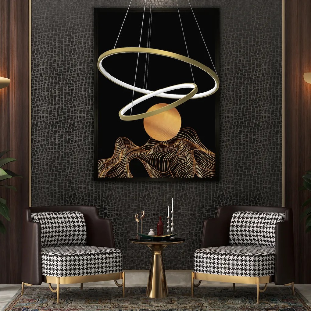Závesné LED svietidlo Hoop, 2x LED 51w, 4000k, g