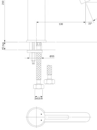 OMNIRES Y1213MAXCR - Umývadlová batéria Y 21 cm lesklý chróm