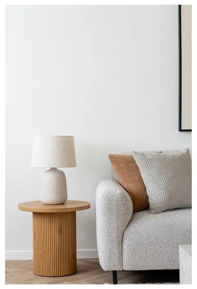 Krémová stolová lampa s textilným tienidlom (výška 47 cm) Croft – House Nordic